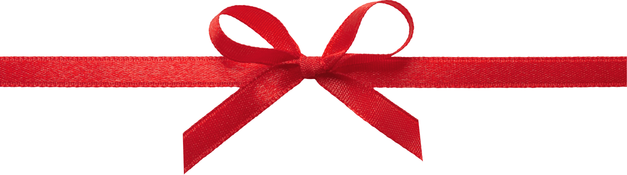 Red bow and ribbon line.